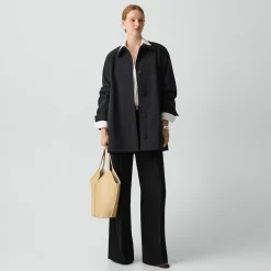 A-Line Trench Coat in Sleek Cotton