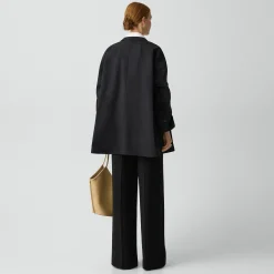 A-Line Trench Coat in Sleek Cotton