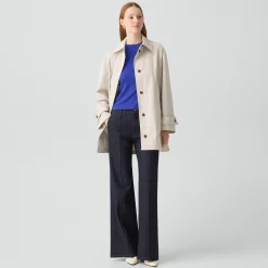 A-Line Trench Coat in Sleek Cotton