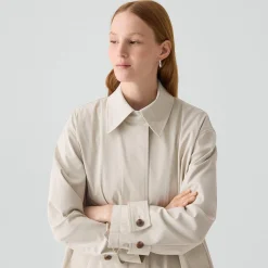 A-Line Trench Coat in Sleek Cotton