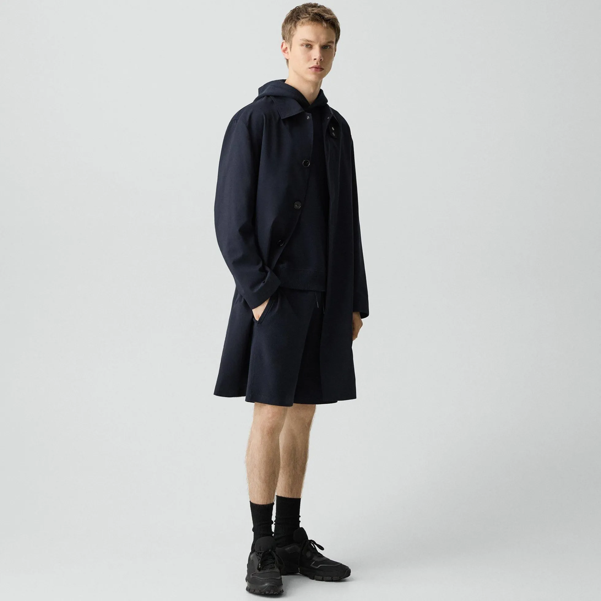Balmacaan Coat in Motion Wool