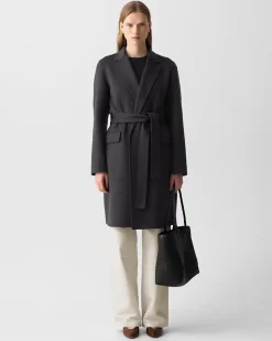 Belted Coat in Double-Face Wool-Cashmere