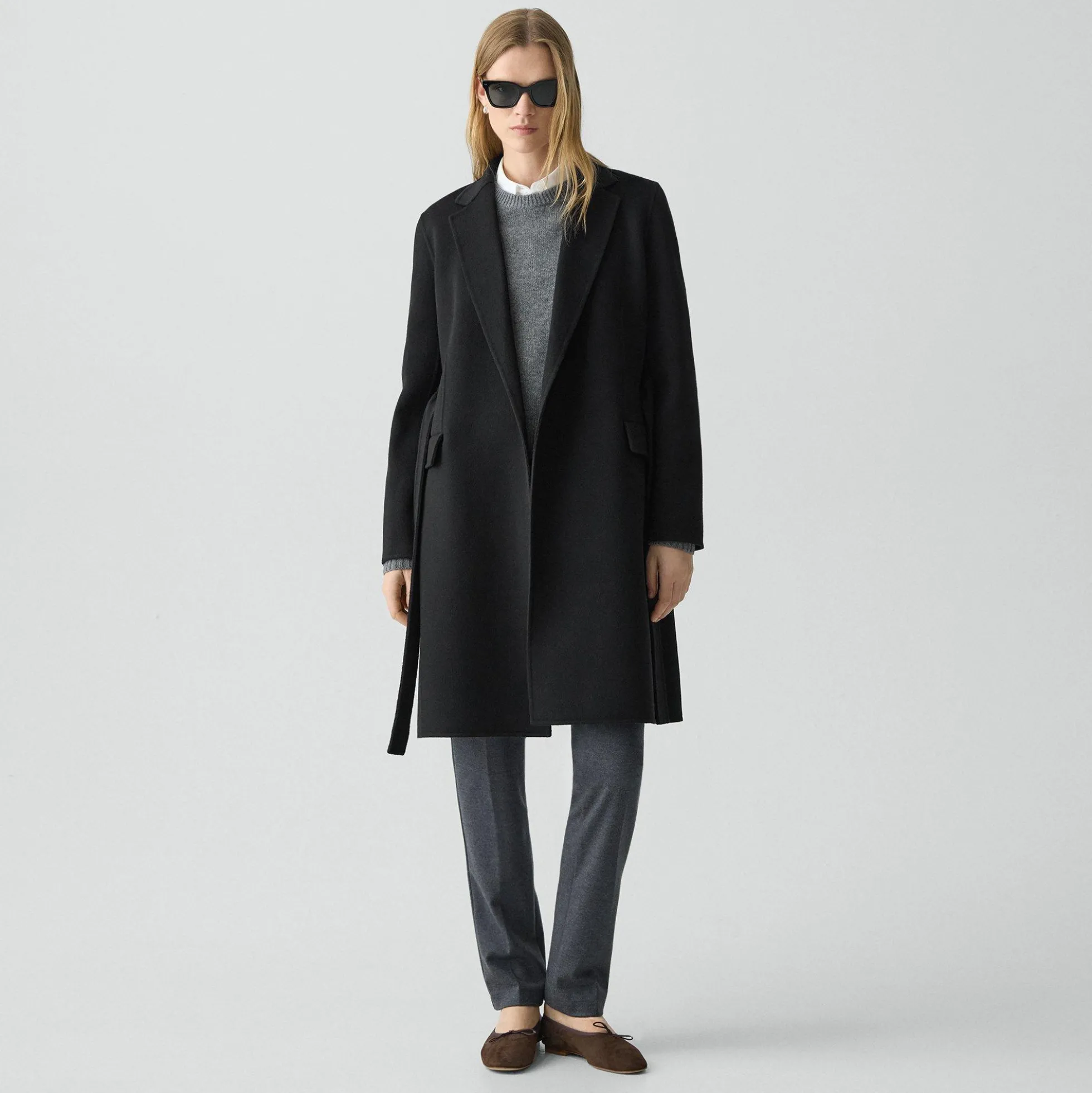 Belted Coat in Double-Face Wool-Cashmere