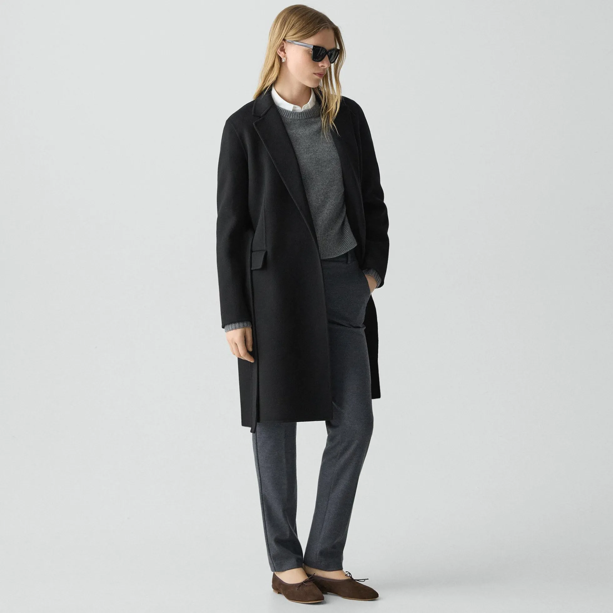 Belted Coat in Double-Face Wool-Cashmere