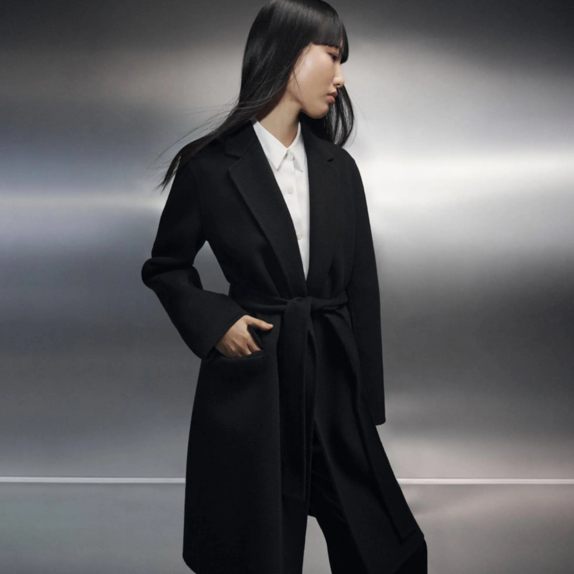Belted Coat in Double-Face Wool-Cashmere