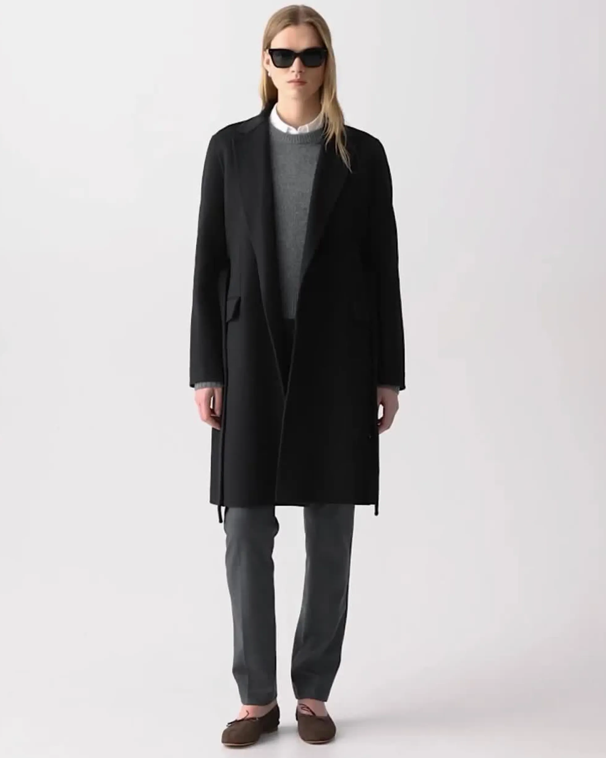 Belted Coat in Double-Face Wool-Cashmere