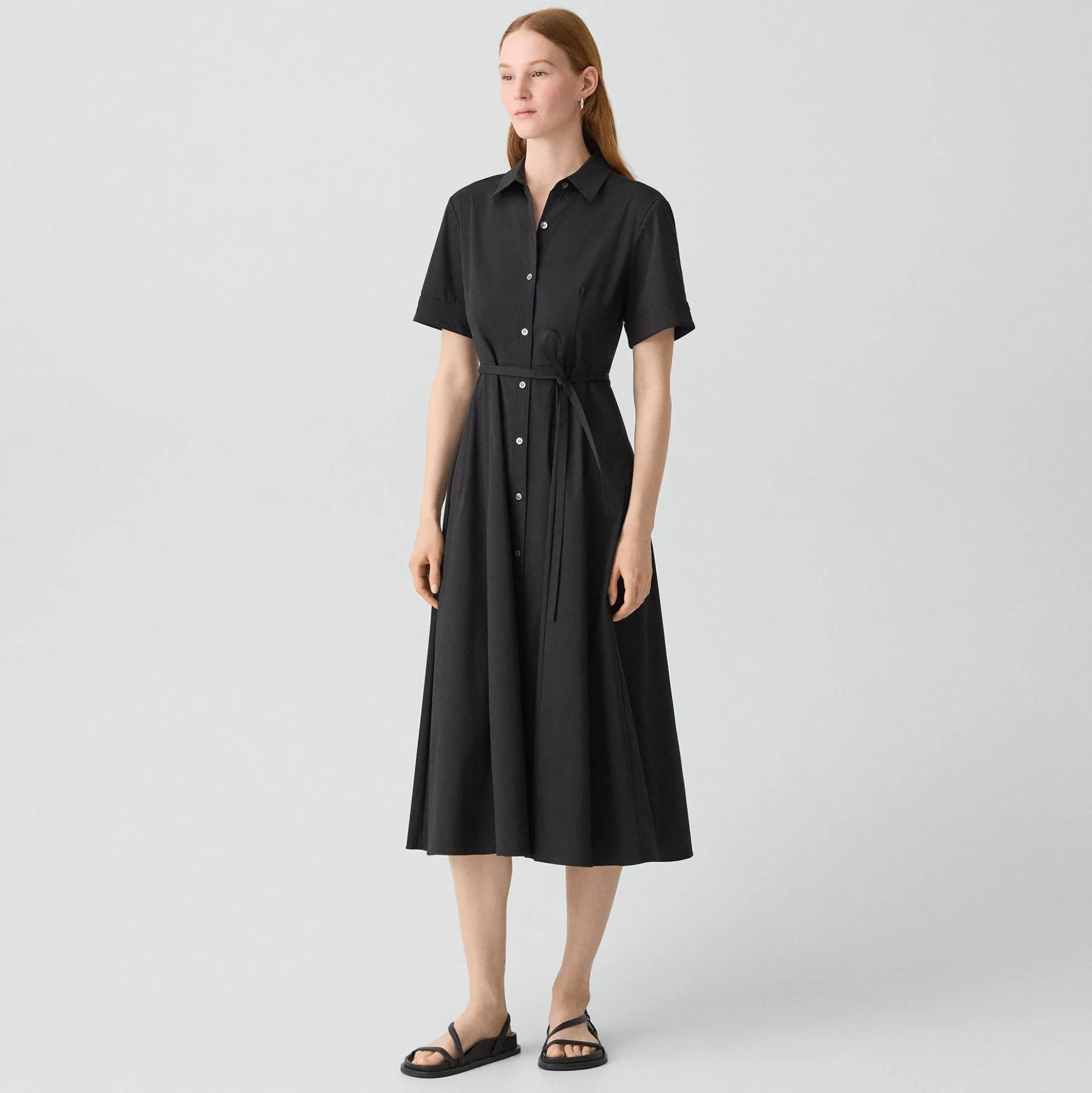 Belted Shirt Dress in Good Poplin