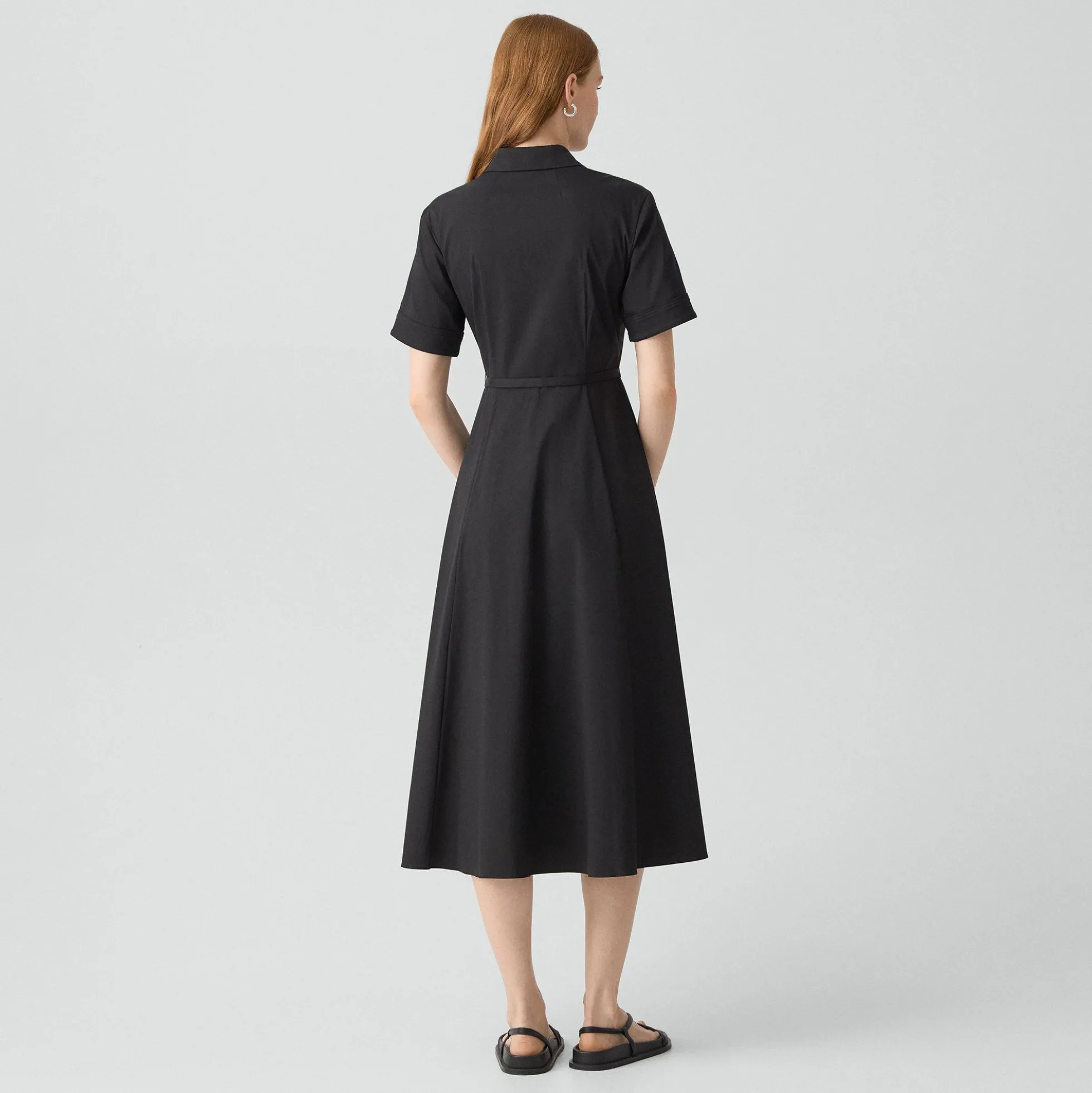 Belted Shirt Dress in Good Poplin