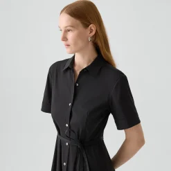 Belted Shirt Dress in Good Poplin