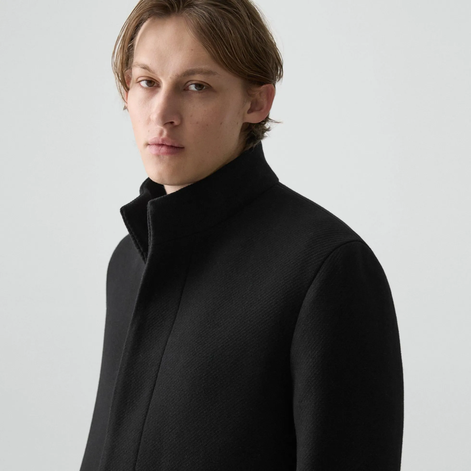 Belvin Coat in Textured Wool-Blend Melton