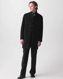 Belvin Coat in Textured Wool-Blend Melton