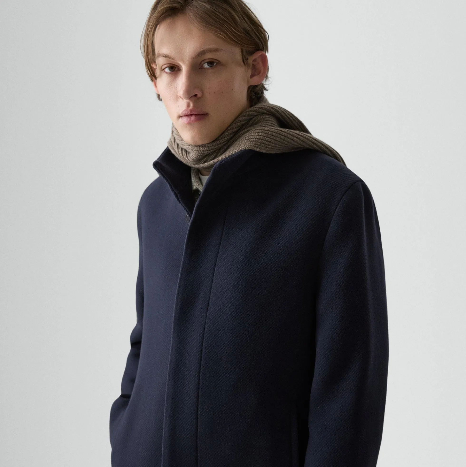Belvin Coat in Textured Wool-Blend Melton