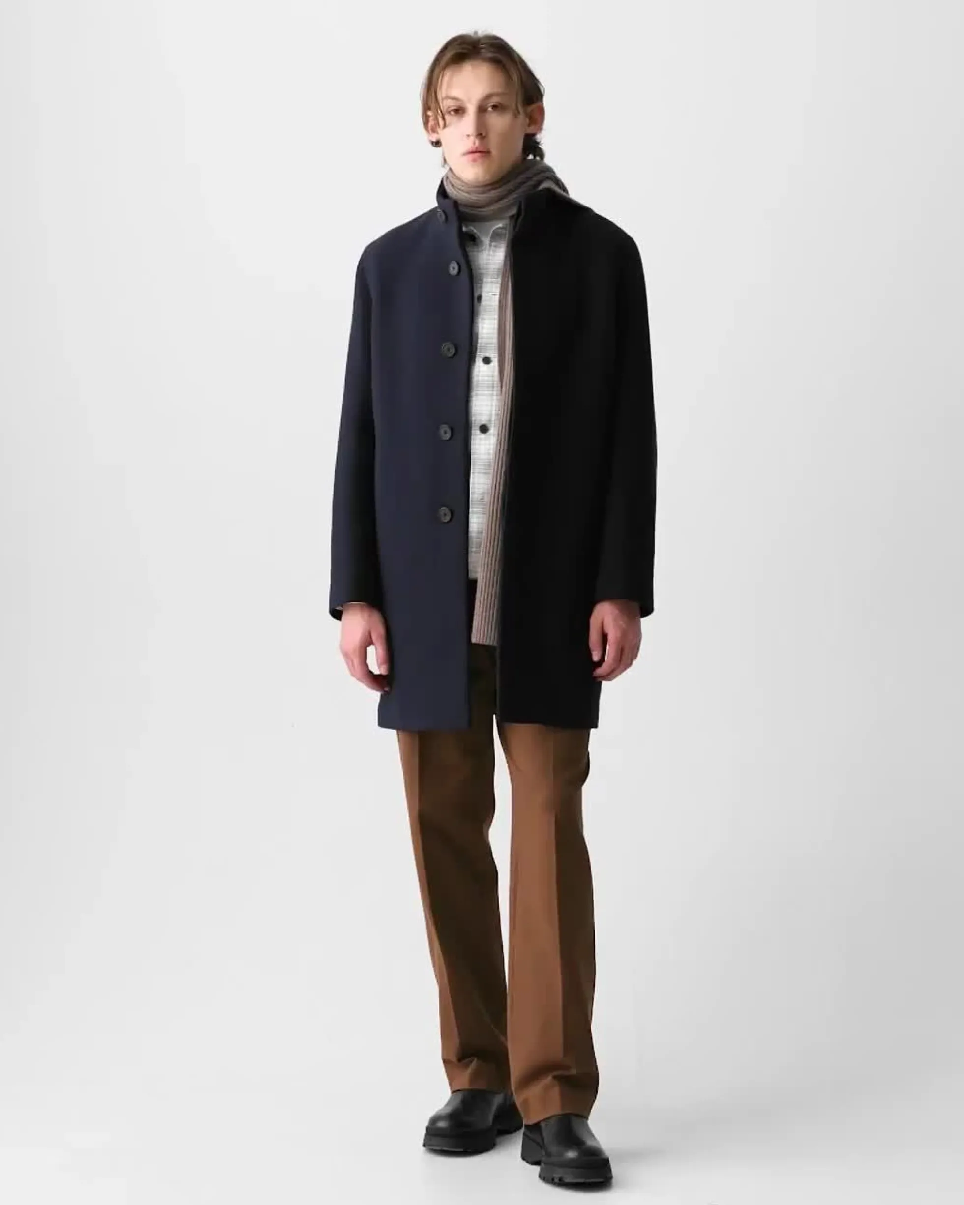 Belvin Coat in Textured Wool-Blend Melton