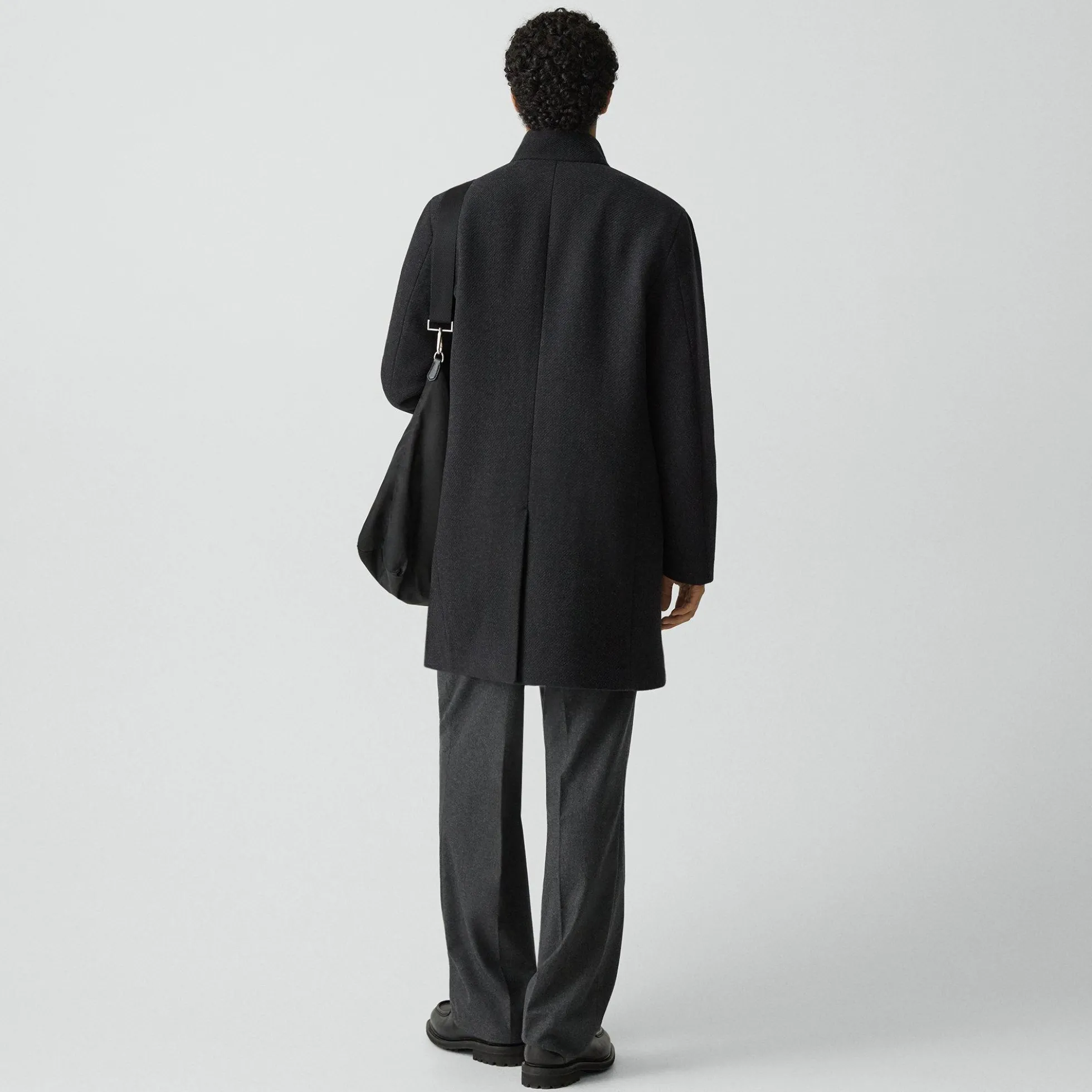 Belvin Coat in Textured Wool-Blend Melton