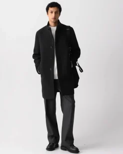 Belvin Coat in Textured Wool-Blend Melton