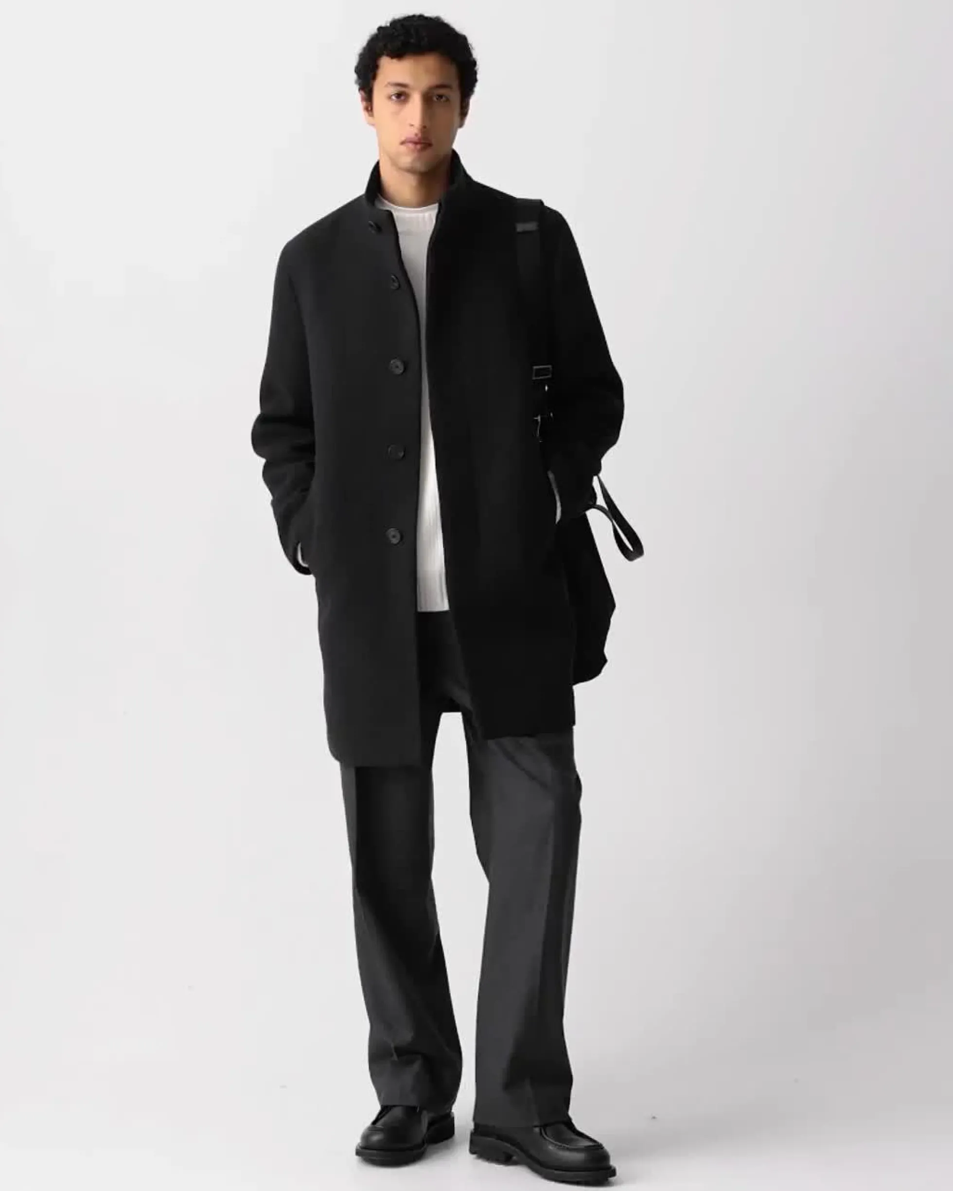 Belvin Coat in Textured Wool-Blend Melton