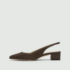 Block Heel Slingback in Suede