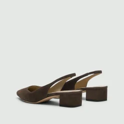 Block Heel Slingback in Suede