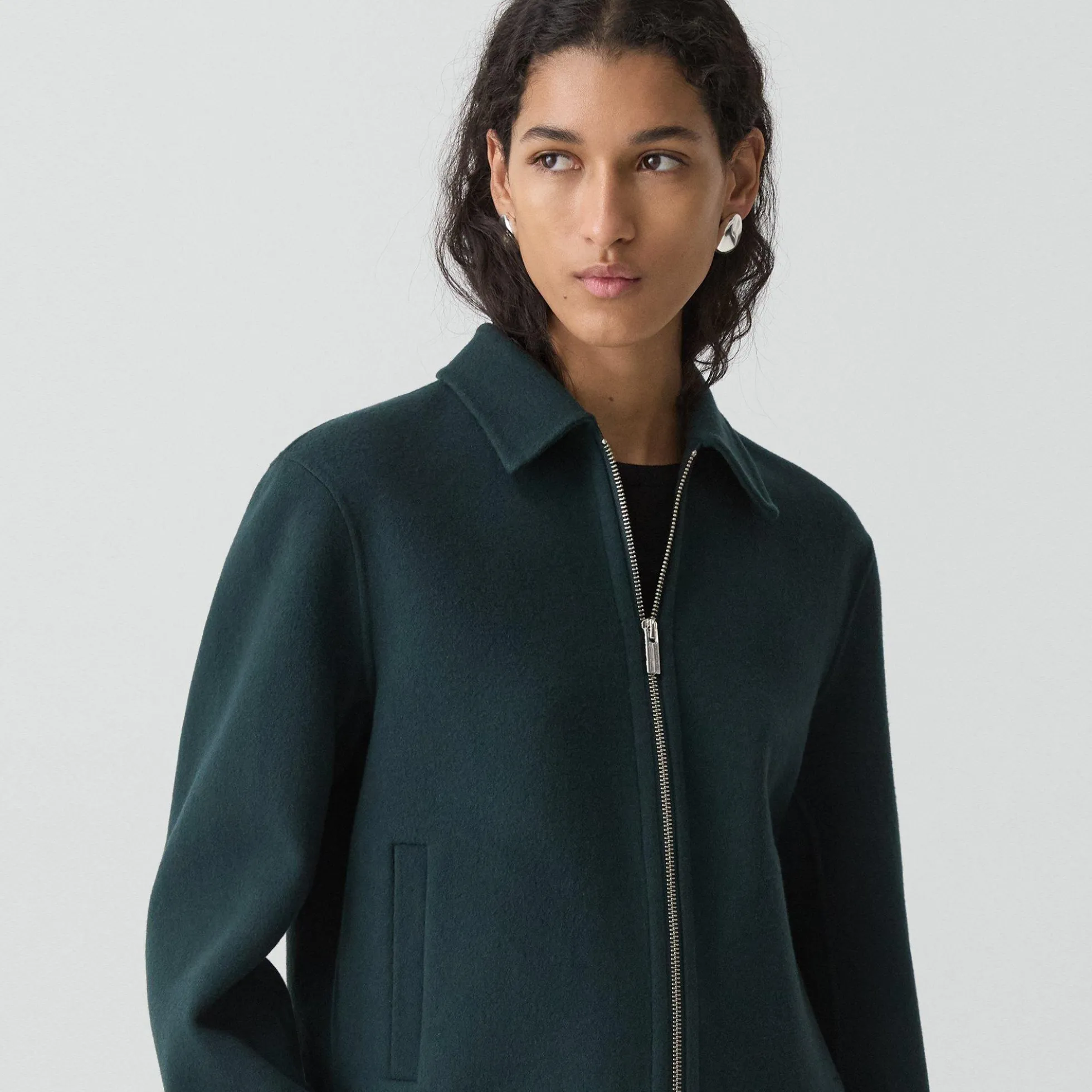 Blouson Jacket in Double-Face Wool-Cashmere