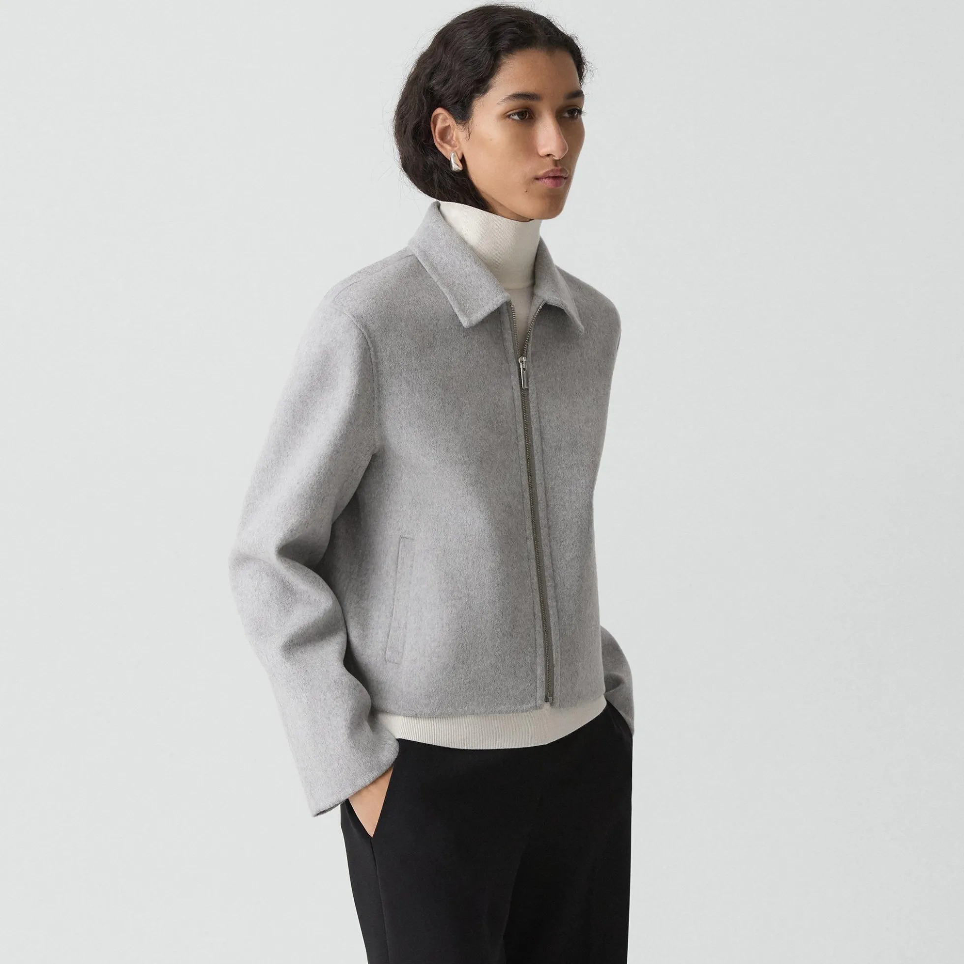 Blouson Jacket in Double-Face Wool-Cashmere