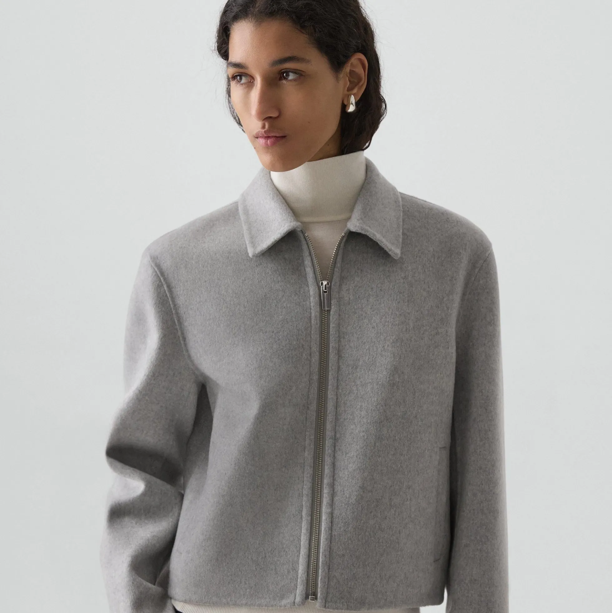 Blouson Jacket in Double-Face Wool-Cashmere