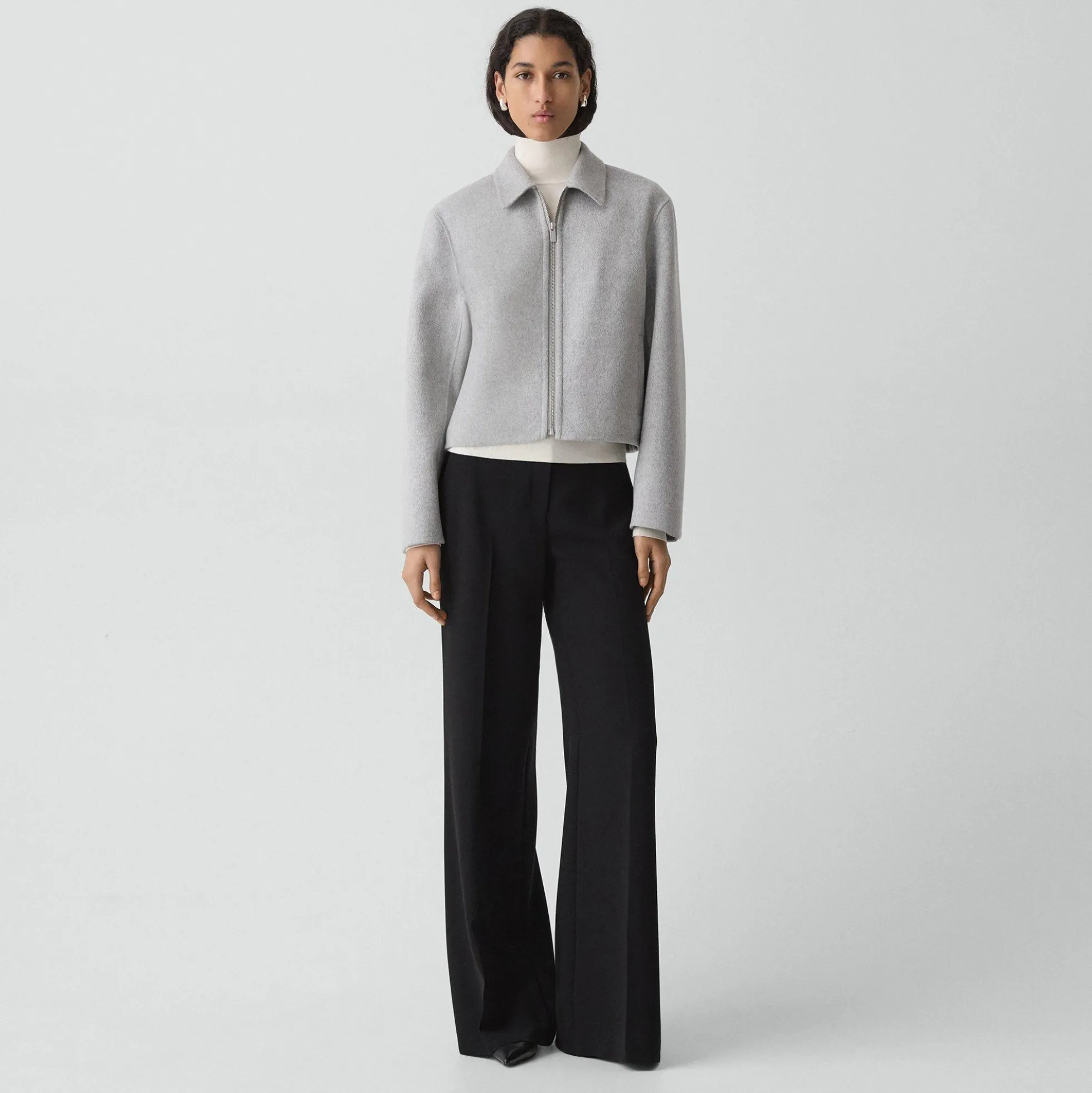 Blouson Jacket in Double-Face Wool-Cashmere
