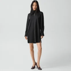 Blouson Sleeve Dress in Satin