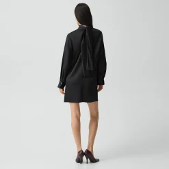 Blouson Sleeve Dress in Satin