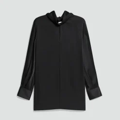 Blouson Sleeve Dress in Satin