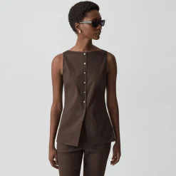 Boatneck Cutaway Top in Good Linen