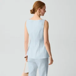 Boatneck Cutaway Top in Good Linen