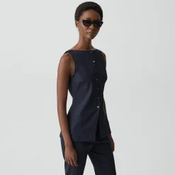Boatneck Cutaway Top in Good Linen