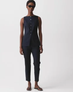 Boatneck Cutaway Top in Good Linen