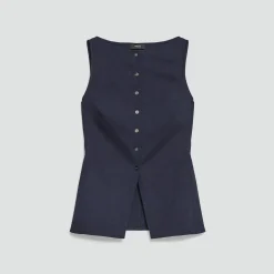 Boatneck Cutaway Top in Good Linen