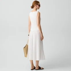 Boatneck Midi Dress in Relaxed Poplin