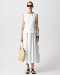 Boatneck Midi Dress in Relaxed Poplin
