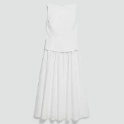 Boatneck Midi Dress in Relaxed Poplin