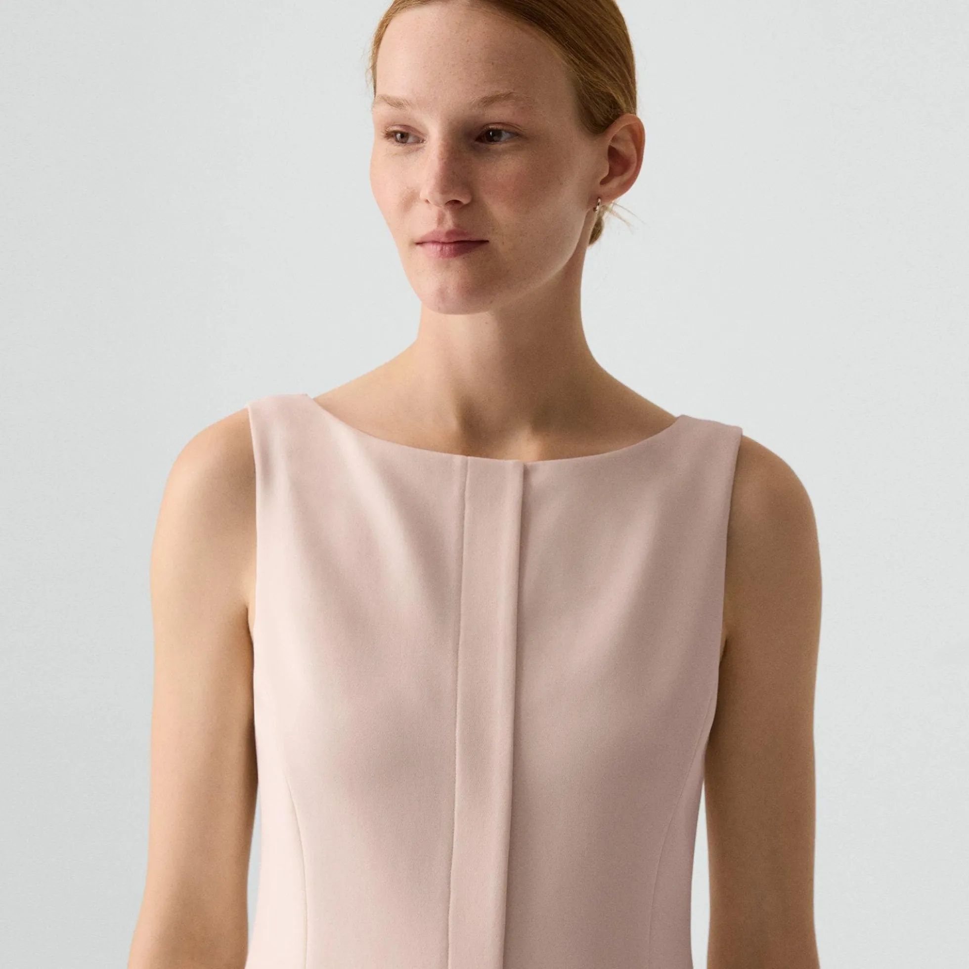 Boatneck Mini Dress in Admiral Crepe
