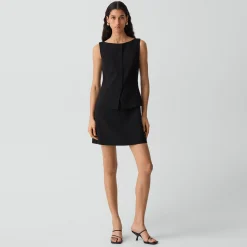 Boatneck Mini Dress in Admiral Crepe