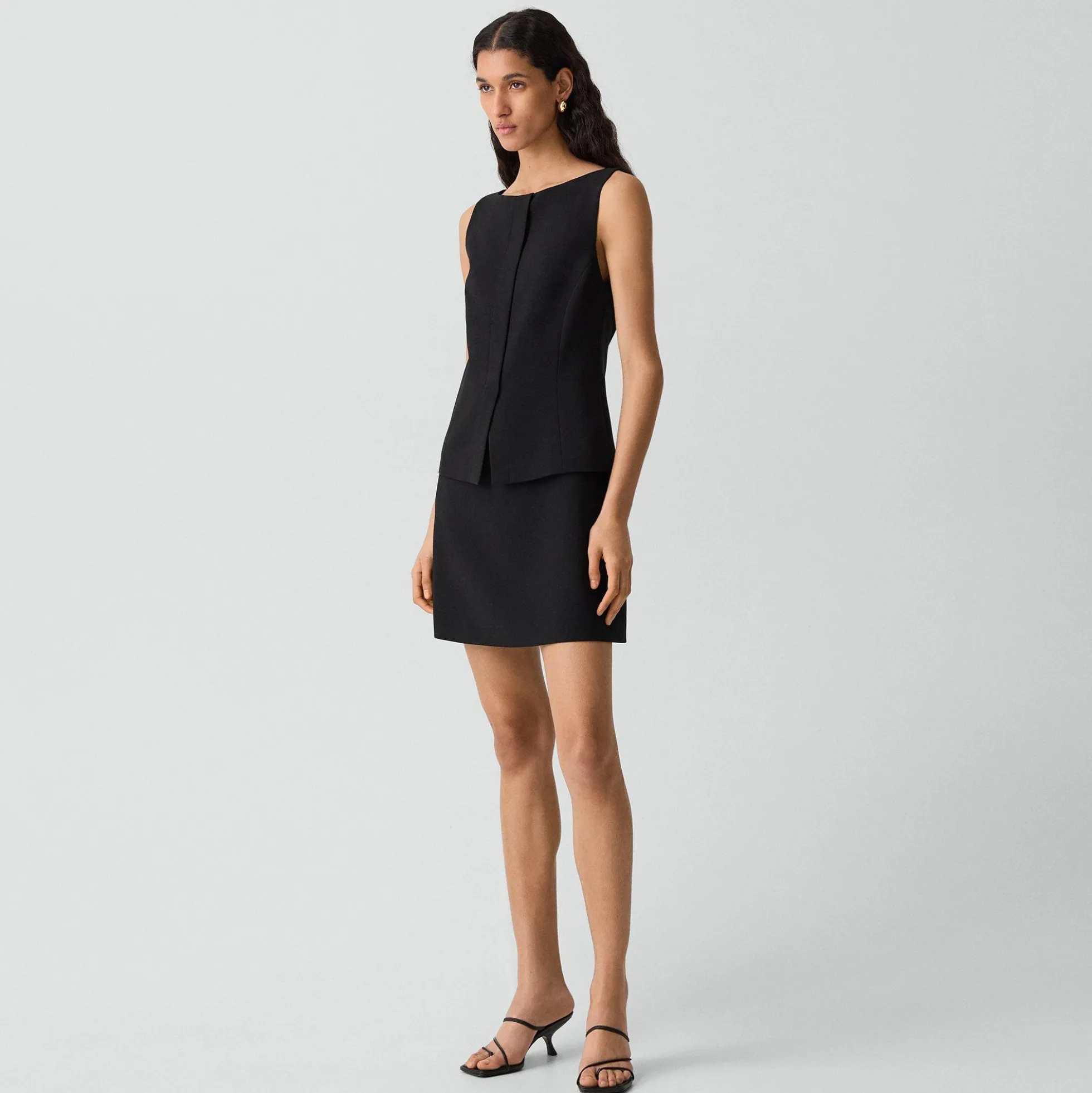 Boatneck Mini Dress in Admiral Crepe