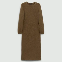 Bouclé Midi Dress in Cotton-Blend