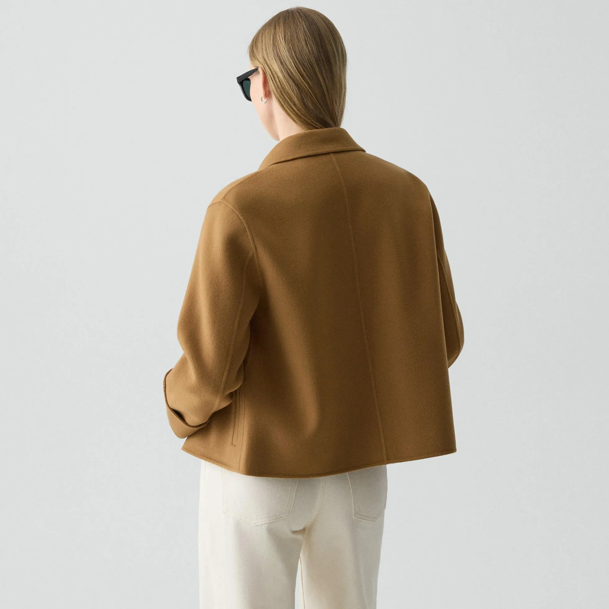 Boxy Cuff Jacket in Double-Face Wool-Cashmere