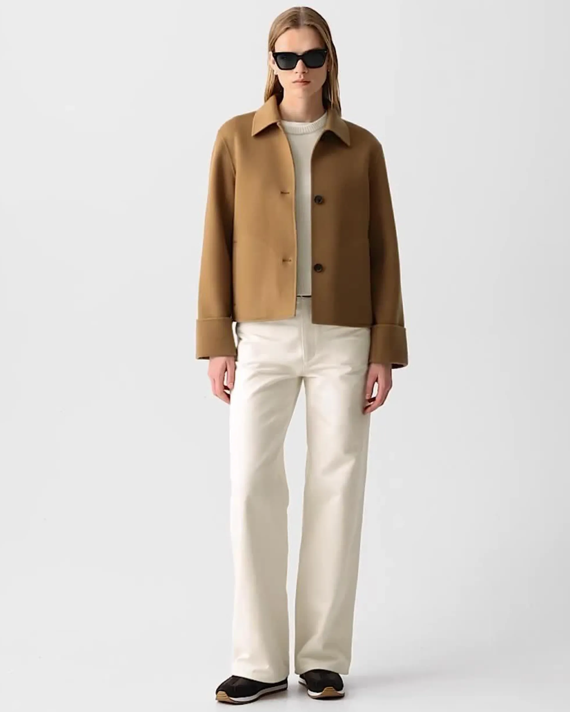 Boxy Cuff Jacket in Double-Face Wool-Cashmere