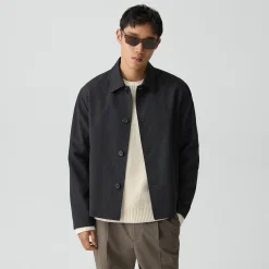 Boxy Jacket in Twill Blend