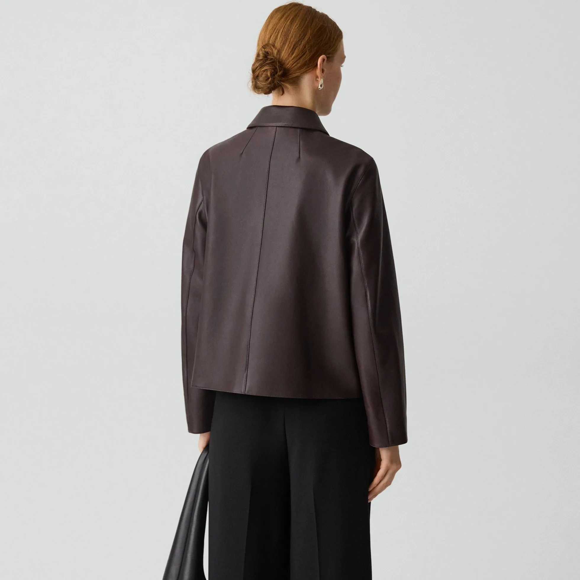 Boxy Patch Pocket Jacket in Leather