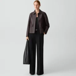 Boxy Patch Pocket Jacket in Leather