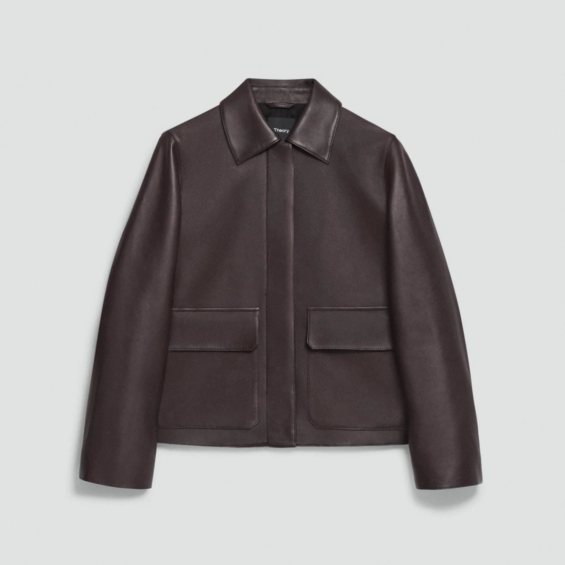 Boxy Patch Pocket Jacket in Leather