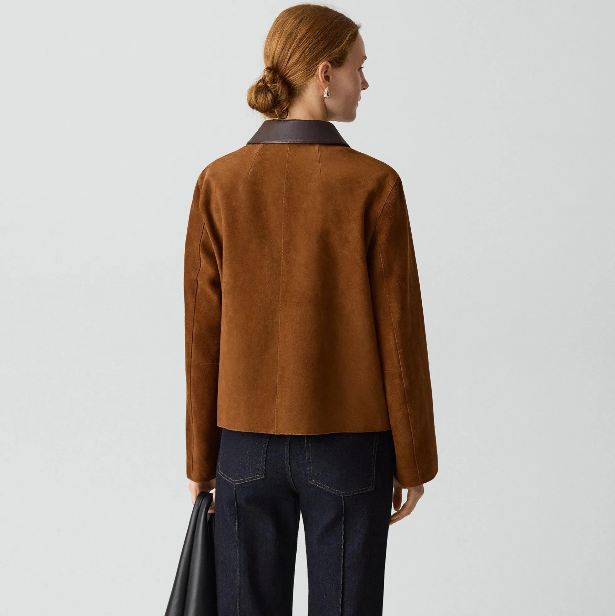 Boxy Patch Pocket Jacket in Suede