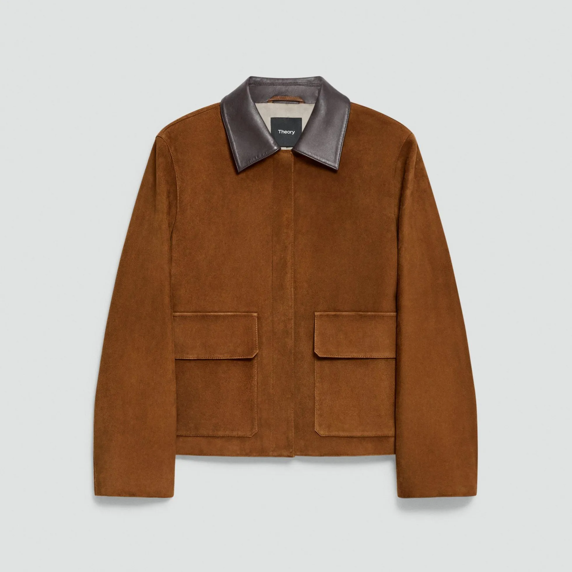 Boxy Patch Pocket Jacket in Suede