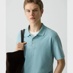 Bron Polo Shirt in Cosmos Slub Cotton